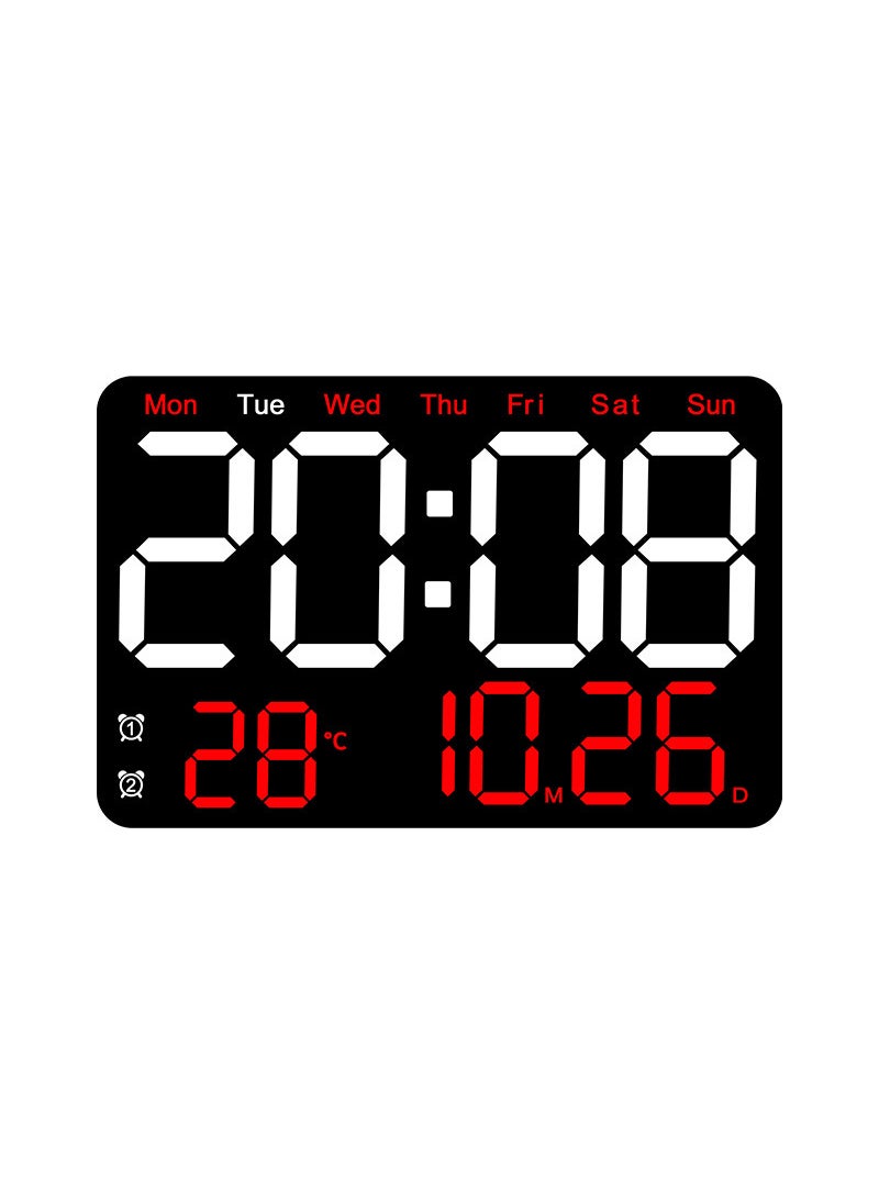 Modern LED Wall Clock Large Digital Silent Display Red Light