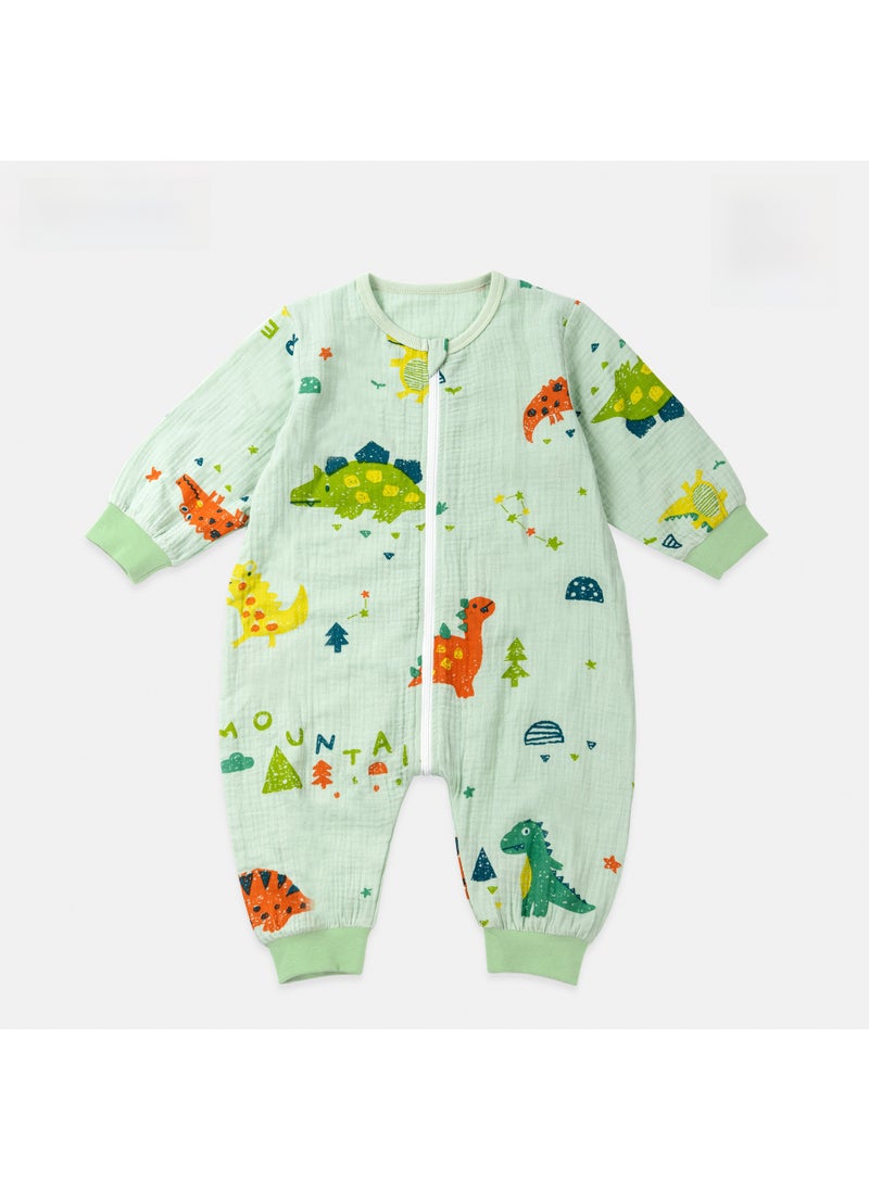 Baby Cotton Muslin Sleep Sack Lightweight Four Seasons Dinosaur with green background