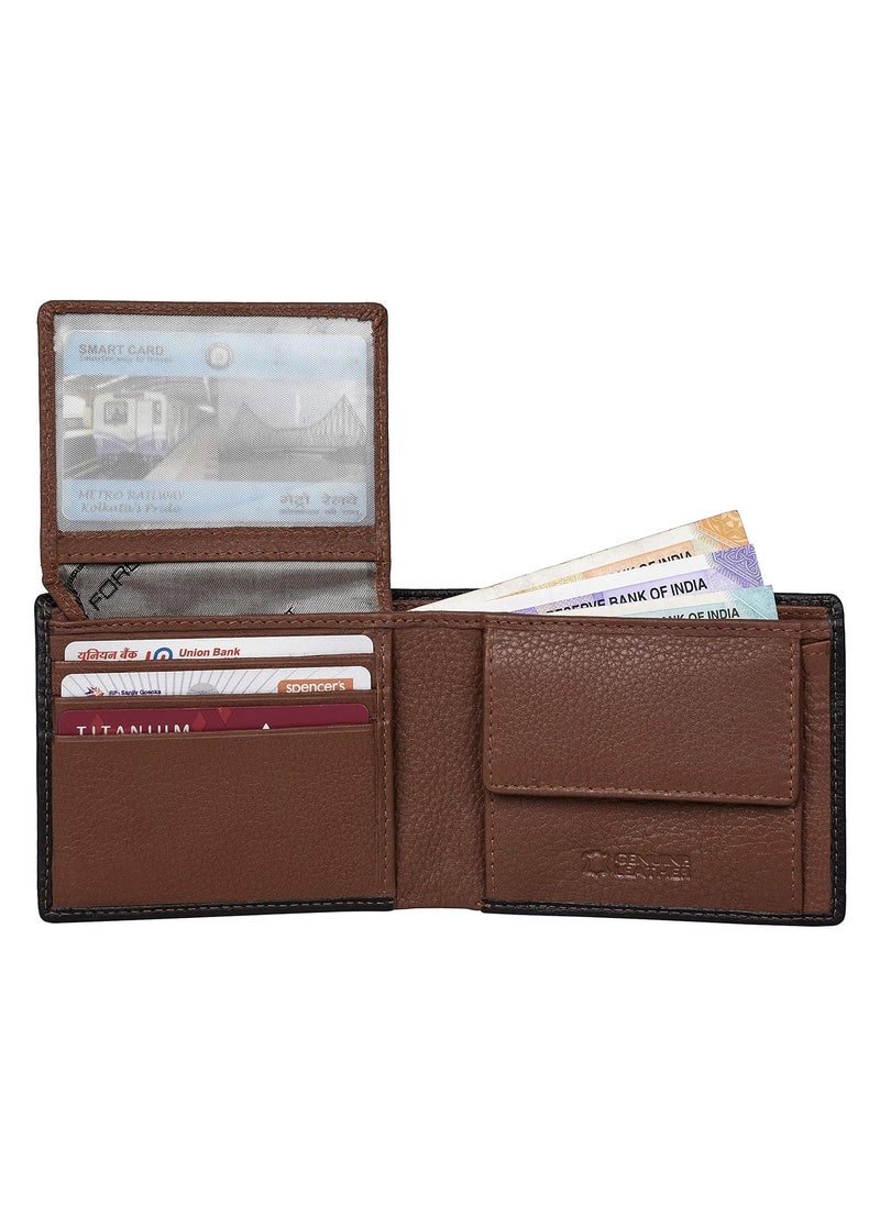 URBAN FOREST Black/Redwood Leather Wallet & Pen Combo Gift Set for Men