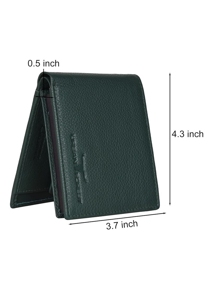 URBAN FOREST Carl Green Mens Leather Wallet for Men