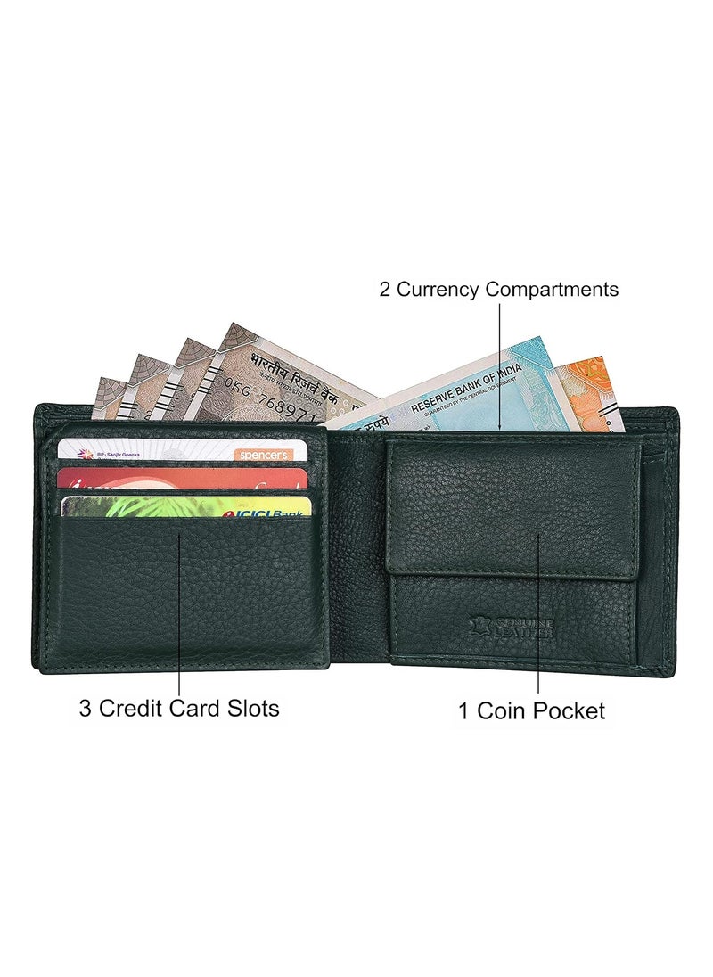 URBAN FOREST Carl Green Mens Leather Wallet for Men