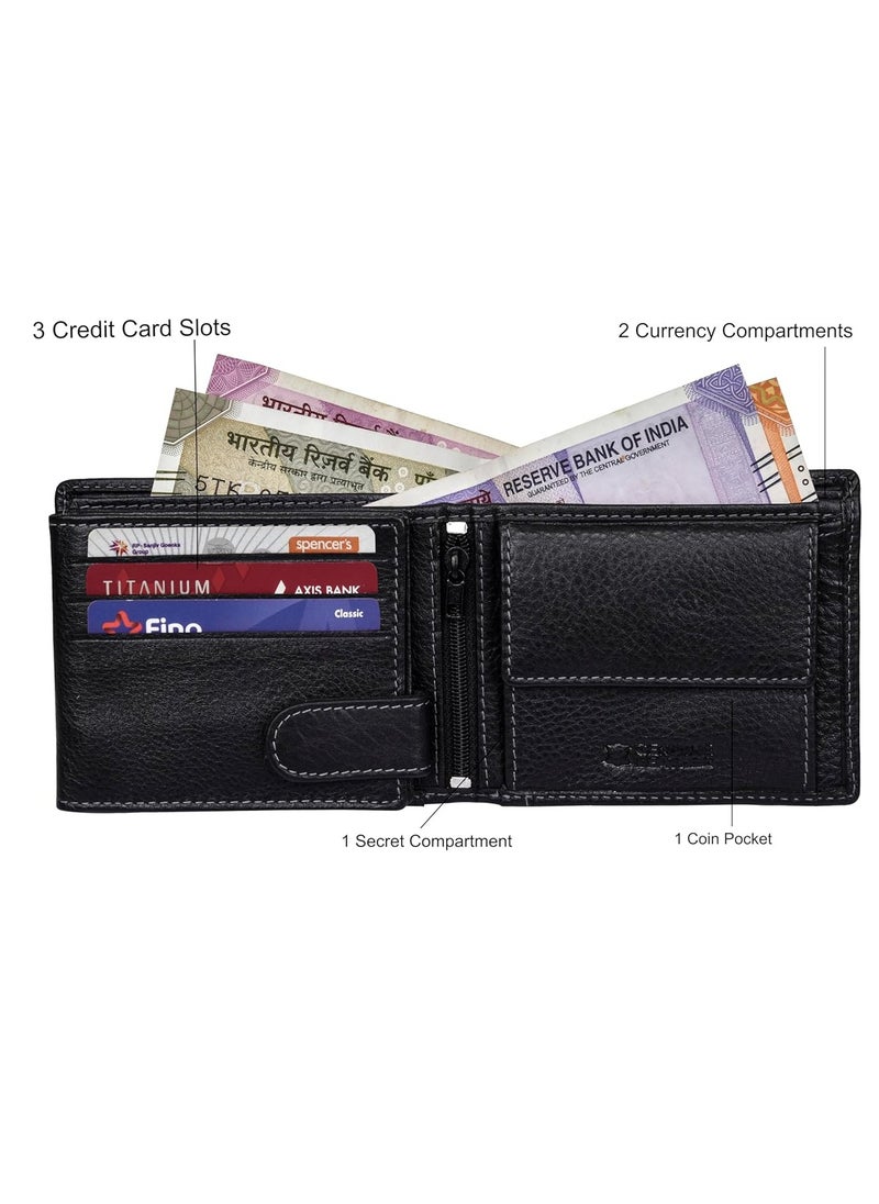 URBAN FOREST Bennette Black Leather Wallet for Men