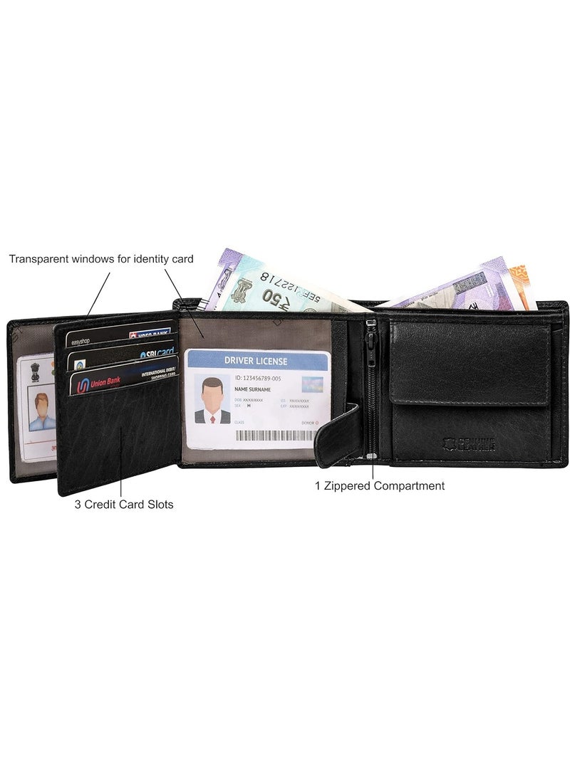 URBAN FOREST Oliver Aniline Black Leather Wallet for Men