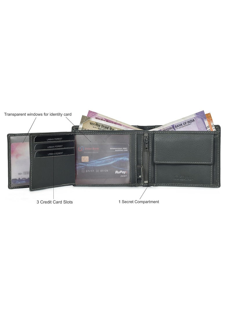 URBAN FOREST Oliver Grey Leather Wallet for Men