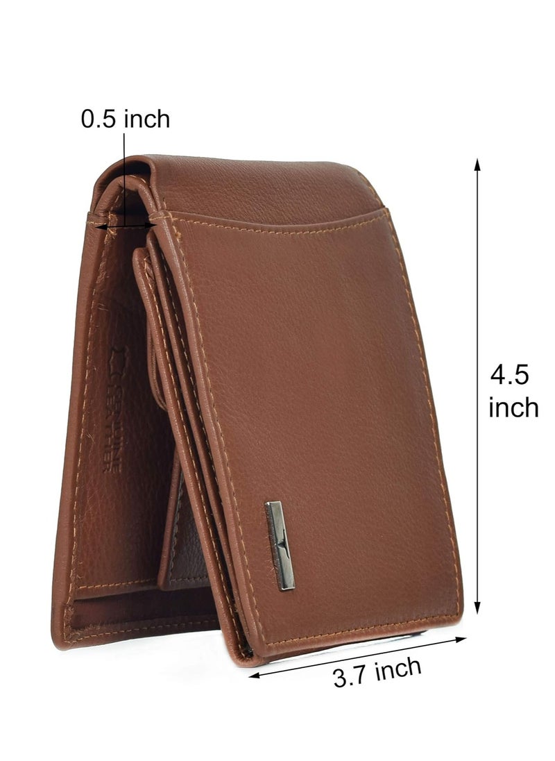 Urban Forest Oliver Redwood Light Brown Leather Wallet for Men, 6 Card Slot