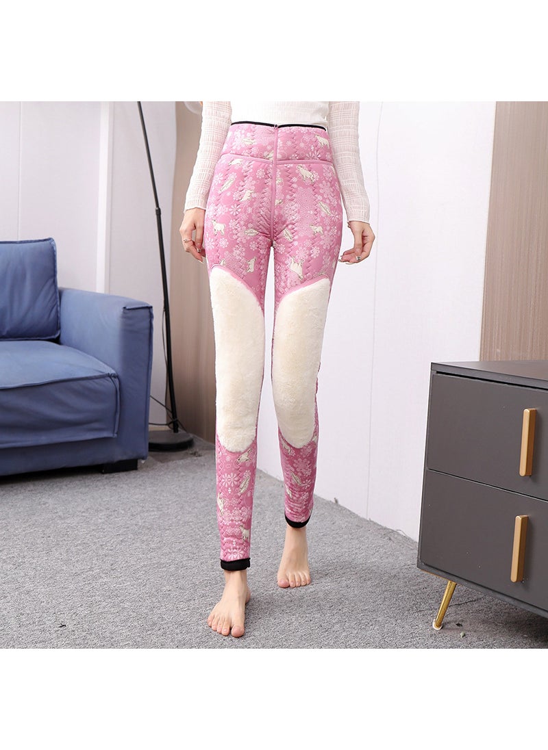 Fleece-Lined Wool Leggings for Women Random inside color