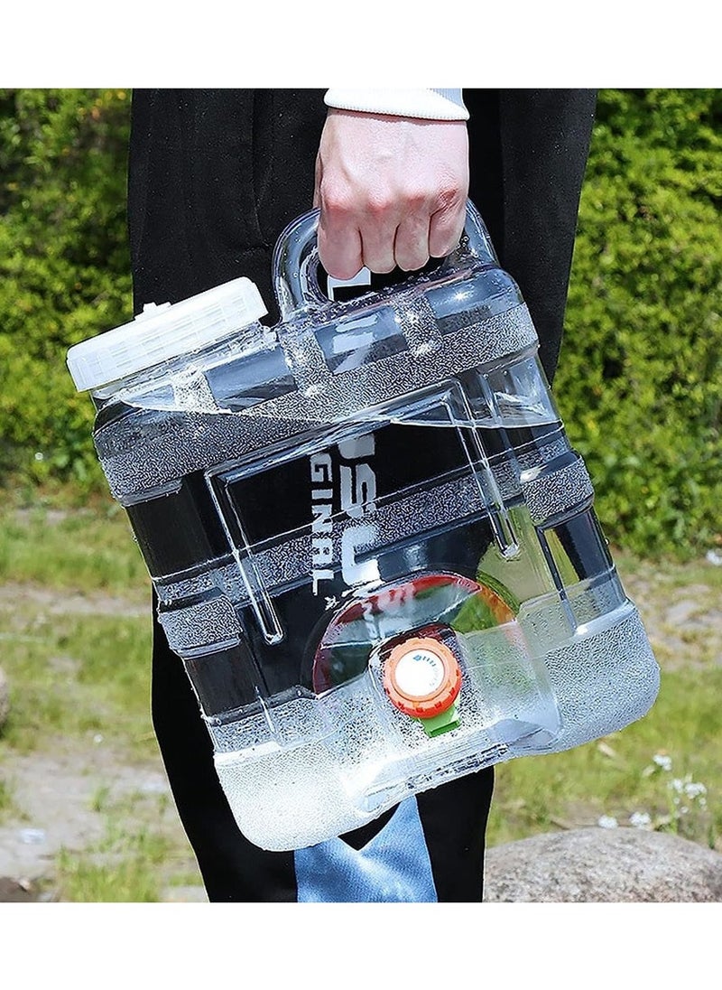 Camping Fridge,Water Carrier,Transparent - Portable,Portable Folding Water Carrier With Tap,For Office Camping Juice Drinks Cocktail-White