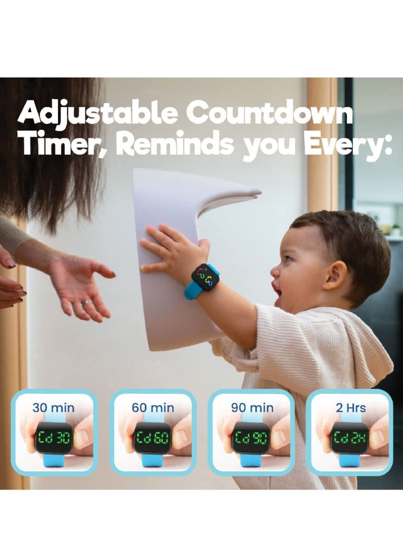 Potty Training Toy Watch for Kids V2 – A Water Resistant Potty Reminder Device for Boys & Girls to Train Your Toddler with Fun/Musical & Vibration Interval Reminder with Potty Training eBook (Sky)