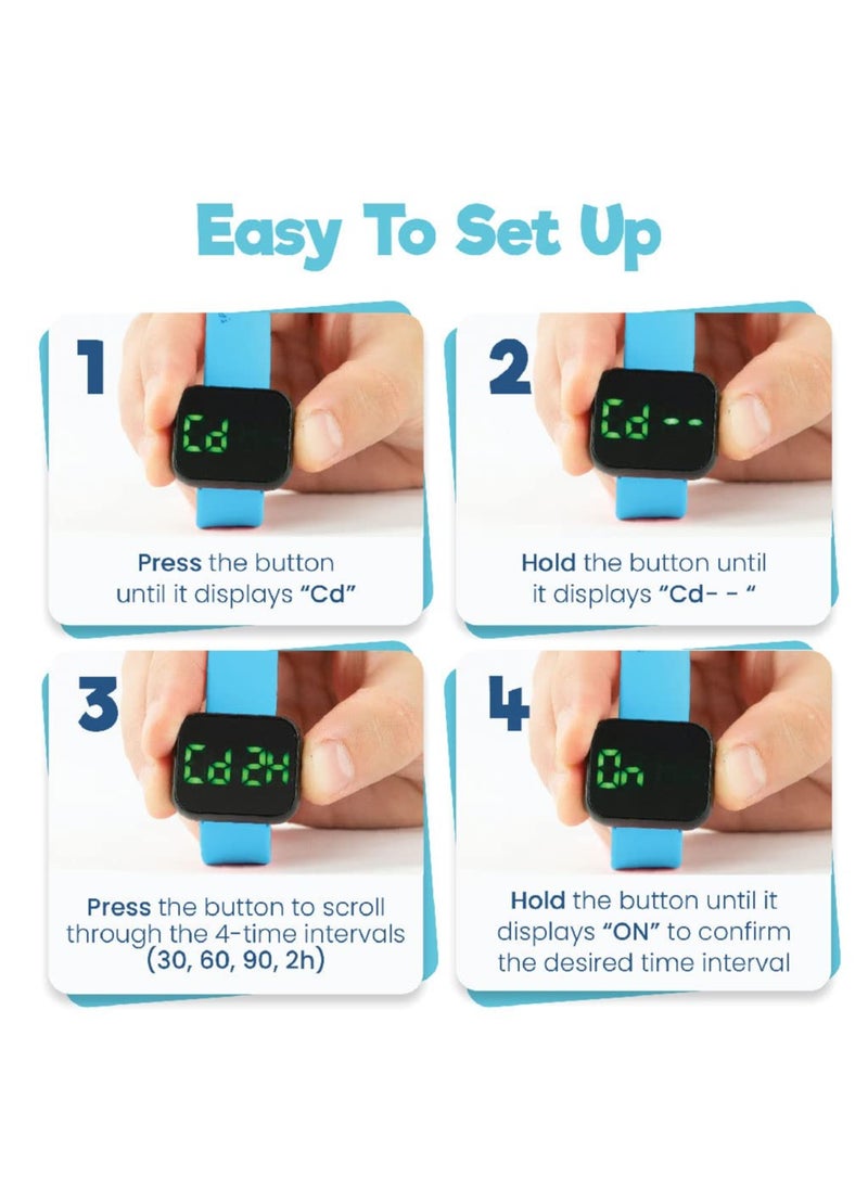 Potty Training Toy Watch for Kids V2 – A Water Resistant Potty Reminder Device for Boys & Girls to Train Your Toddler with Fun/Musical & Vibration Interval Reminder with Potty Training eBook (Sky)