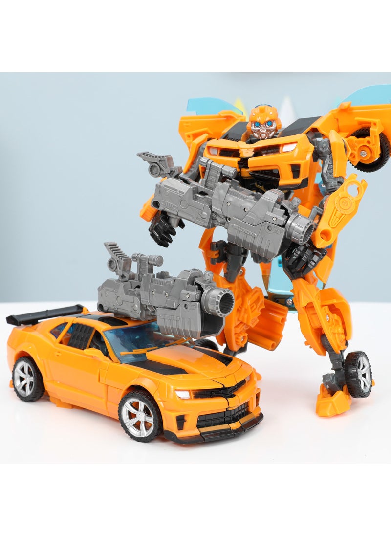 1 x 5 pcs Transforming Toy Car Bumblebee Dinosaur Robot Alloy Model For Boys Wasp Warrior 22cm-with movable quantum Cannon