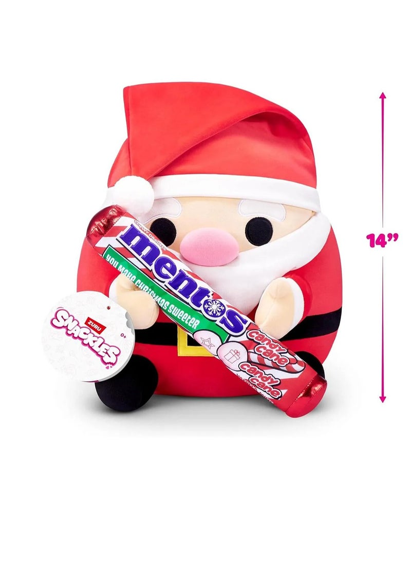 Snackles Santa Claus & Mentos Plush, Ultra Soft, Huggable, Cuddly- 14 Inches