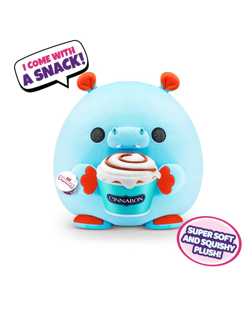 Snackles Super Sized 14Inc Hippo (Cinnabon)Cuddly Squishy Plush with License Snack