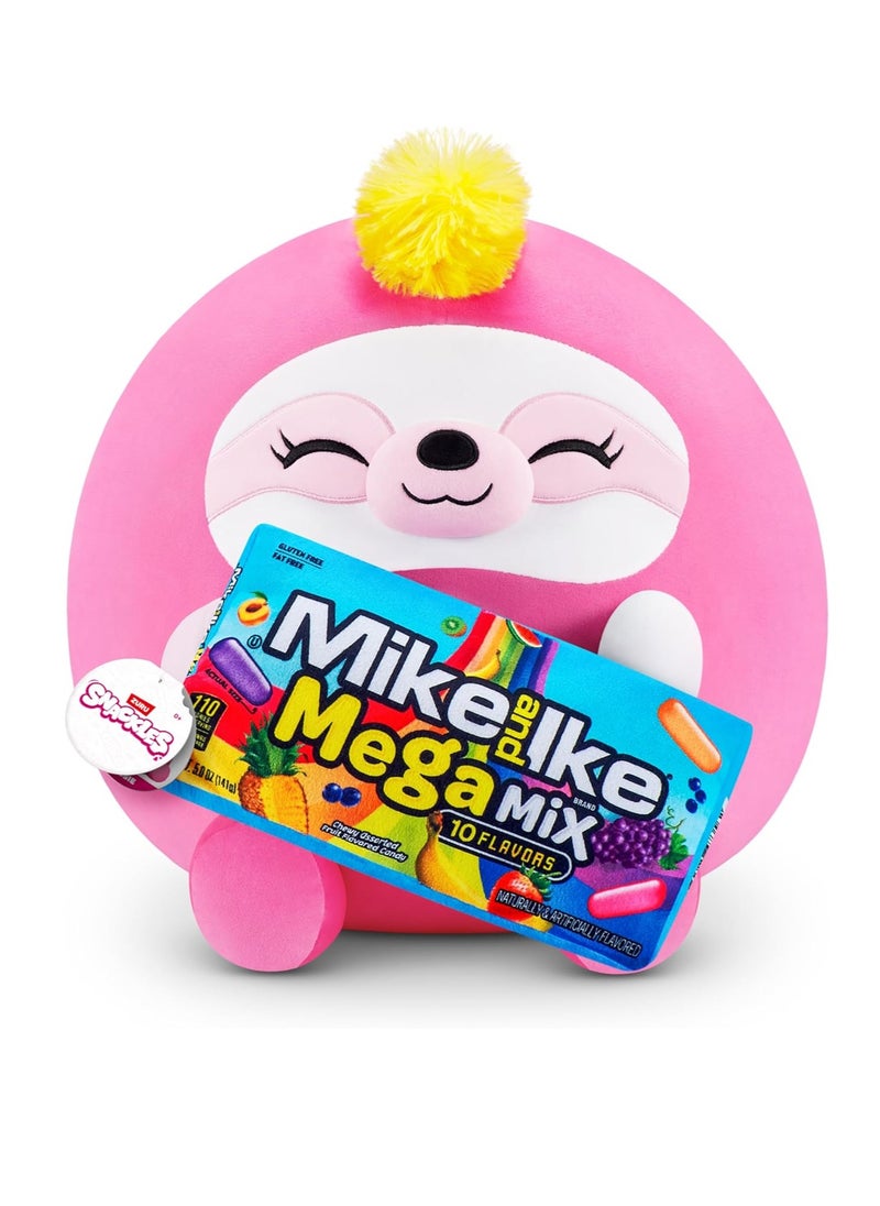 Snackles Super Sized 14 Inc Sloth (Mike & Ike) Cuddly Squishy Comfort Plush with License Snack