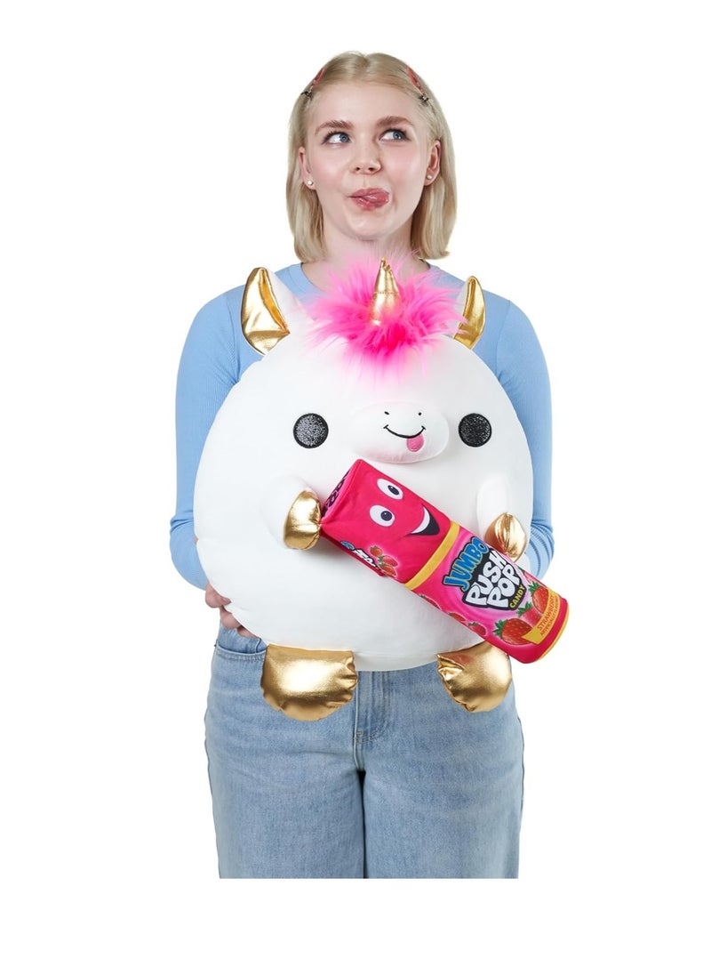 Snackles Super Sized 14 Inc Unicorn (Bazooka) Cuddly Squishy Comfort Plush with License Snack