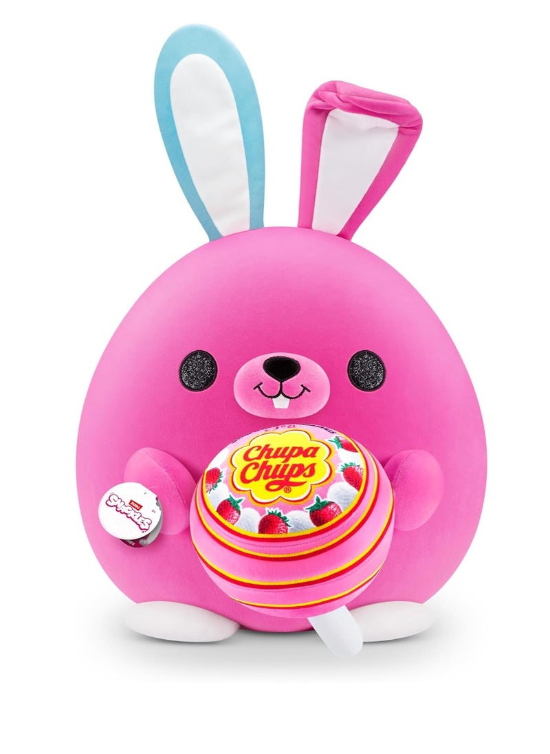 Snackles Super Sized 14Inc, Bunny (Chupa Chups) Cuddly Squishy Comfort Plush with License Snack