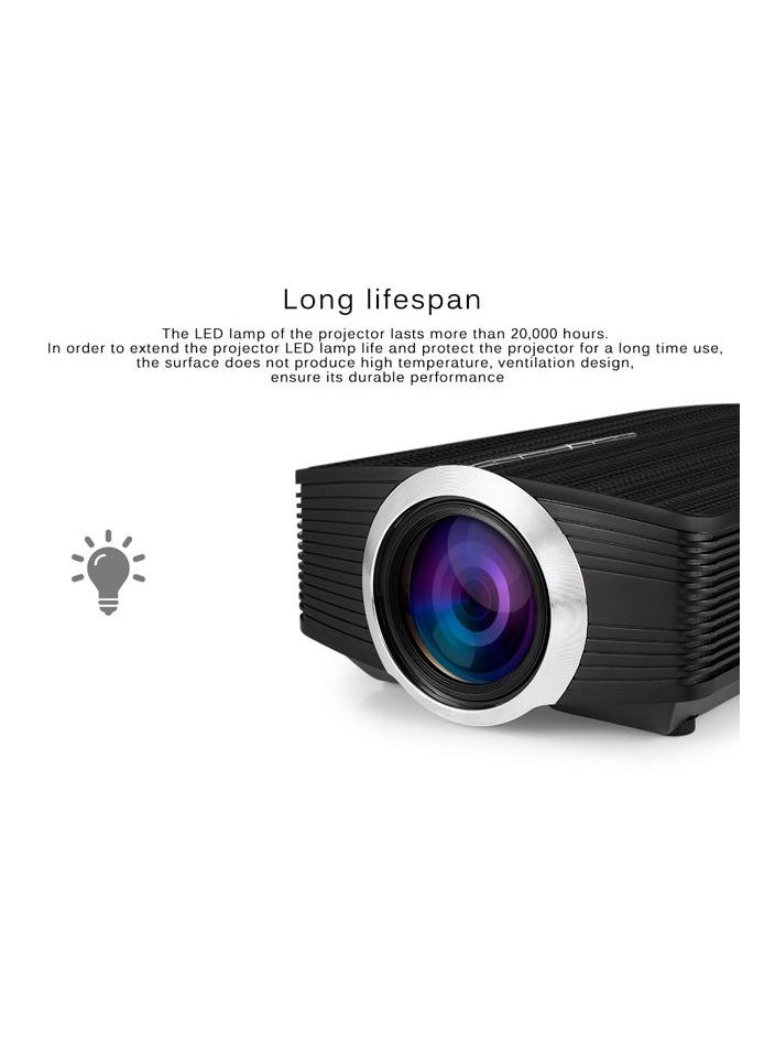 YG500 Mini Portable Projector 1080P Support 1800 Lumens LCD LED Home Cinema with USB HDMI and Built-in Bass Speaker