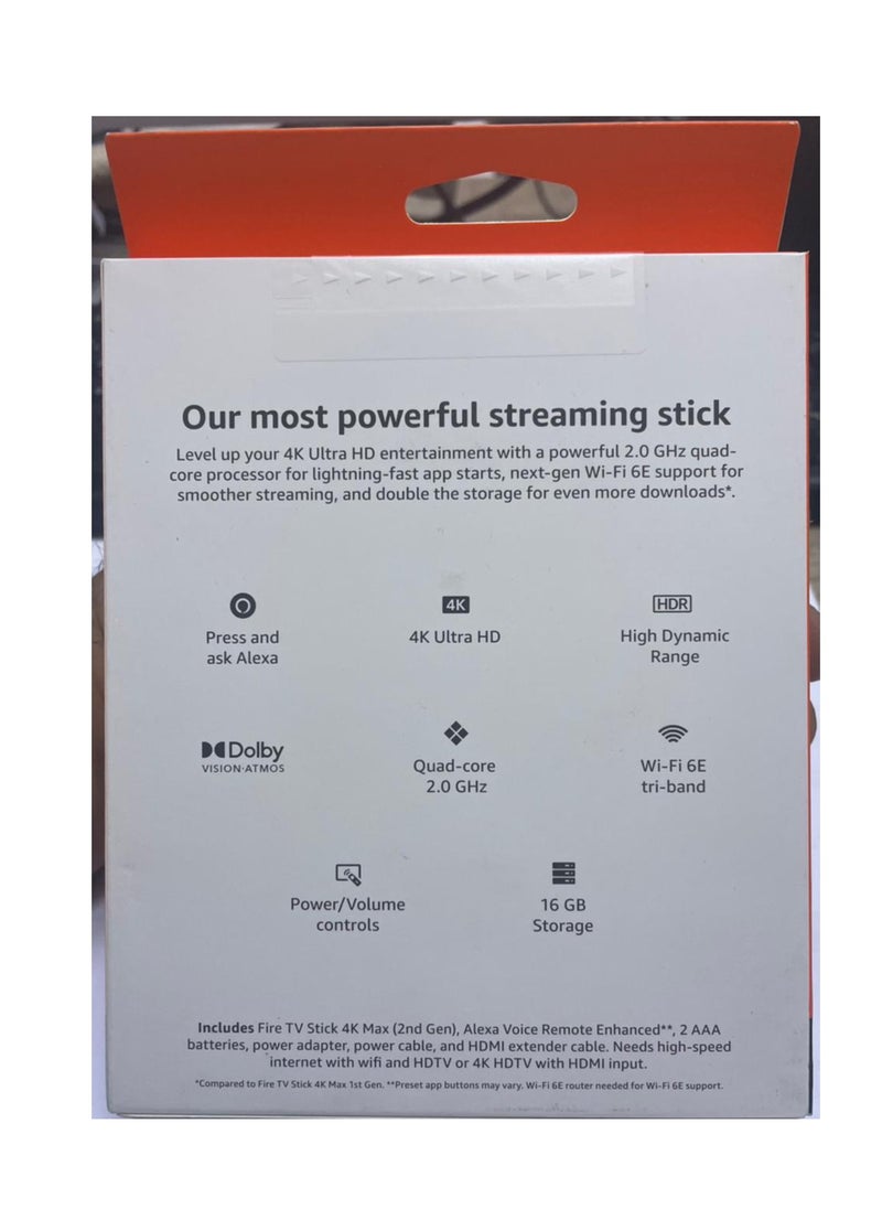 Fire TV Stick 4K Max16GB with Alexa Voice Remote Provides TV Controls New Release 2024 AMAZO