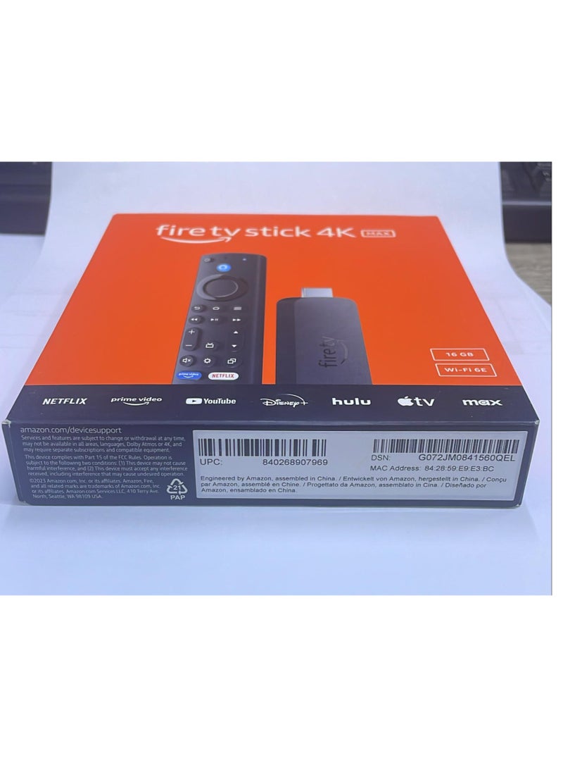 Fire TV Stick 4K Max Streaming Device Wi-Fi 6 Alexa- Voice Remote  with TV Controls 2024 latest version