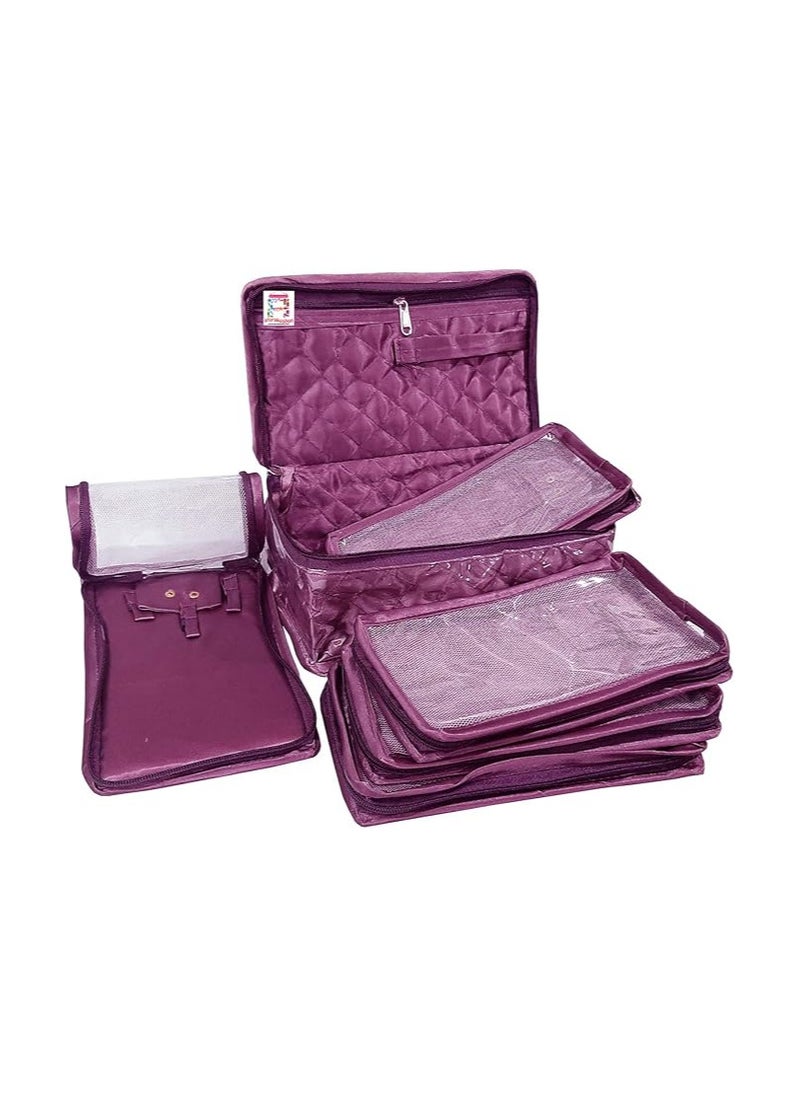 atorakushon Women's Satin Makeup Pouches (Purple)