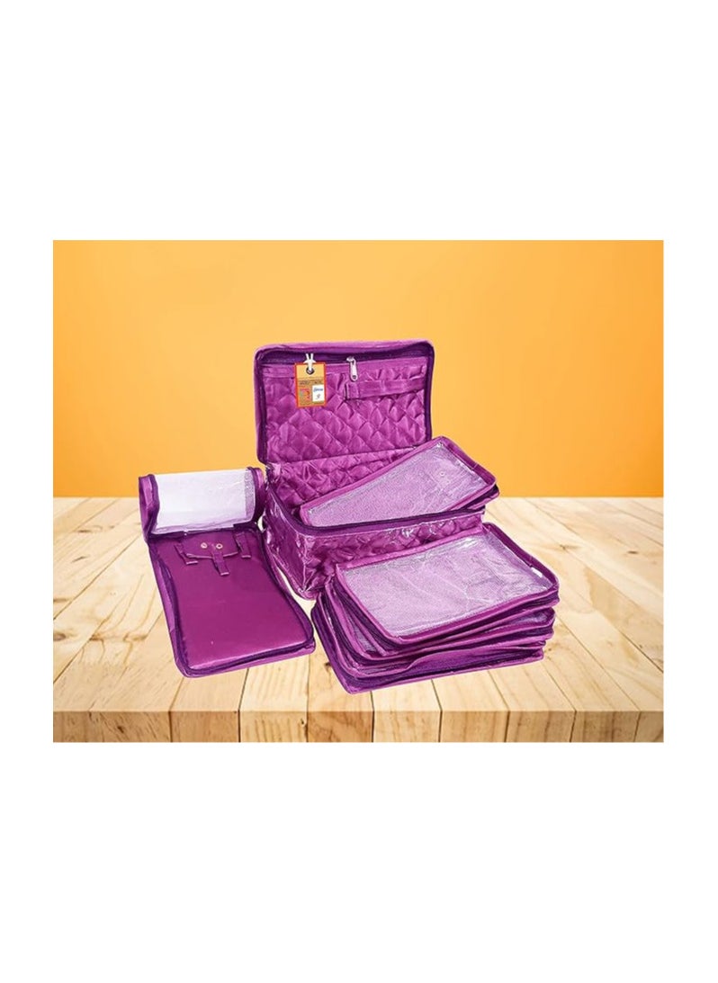 atorakushon Women's Satin Makeup Pouches (Purple)