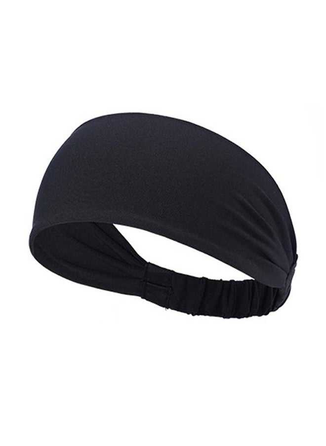 Sweat Wicking Sports Headband 24x7.5cm，Headbands for Men Women Mens Headband in Black Guys Sweatband & Sports Headband for Running Fitness Yoga Workout Gym