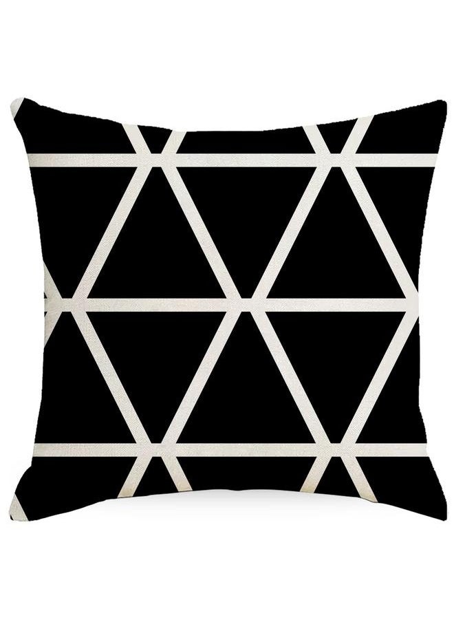 4-Piece Decorative Geometric Design Sofa Pillow Set ‎ Cotton Black/Beige-45*45cmLinen Square Cushion Cover Standard Pillowcase for Men Women Home Decorative Sofa Armchair Bedroom