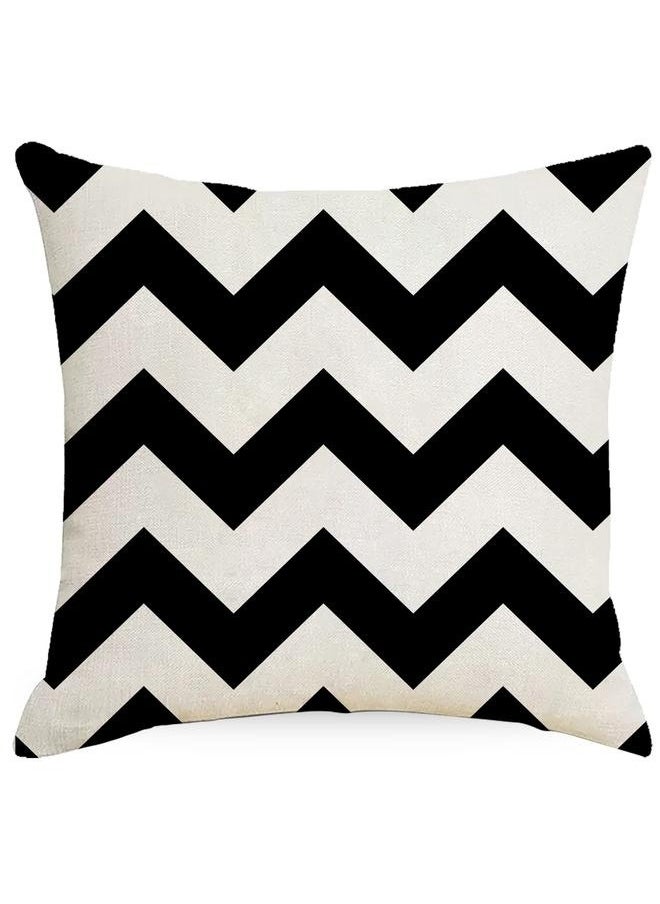 4-Piece Decorative Geometric Design Sofa Pillow Set ‎ Cotton Black/Beige-45*45cmLinen Square Cushion Cover Standard Pillowcase for Men Women Home Decorative Sofa Armchair Bedroom