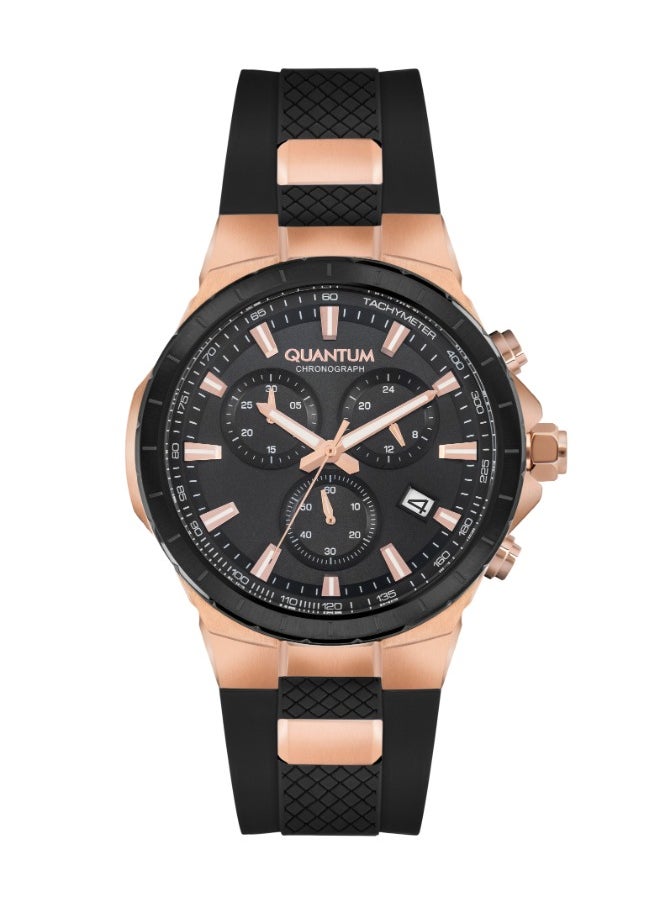 Quantum Men 's Black Dial Chronograph watch - HNG814.852