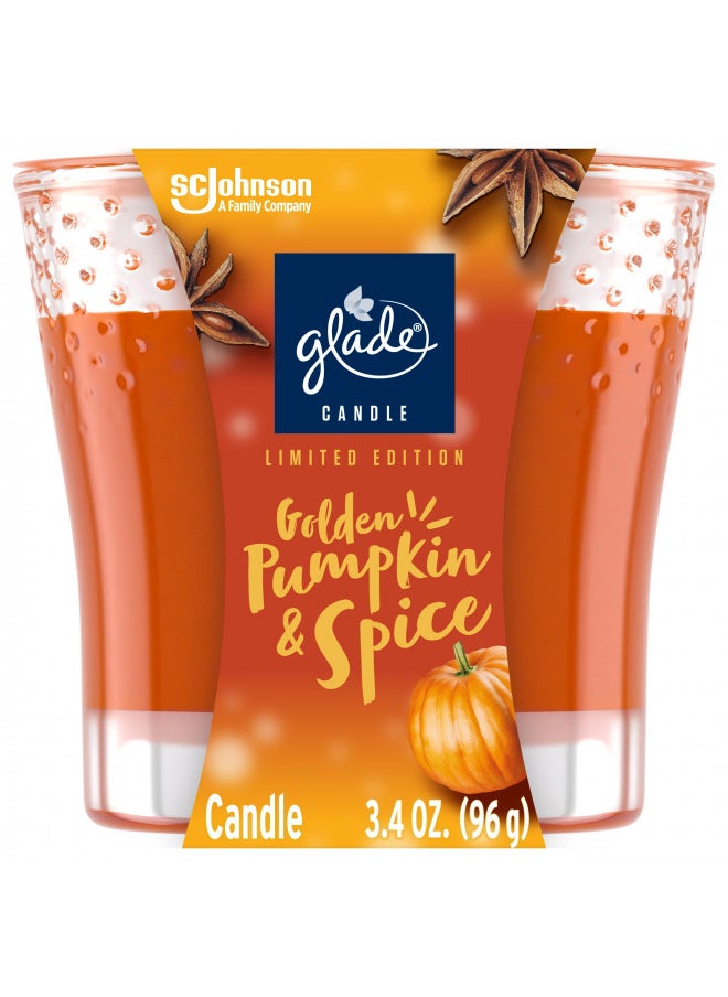 Glade Candle Jar, Air Freshener, Golden Pumpkin & Spice, 3.4 Oz