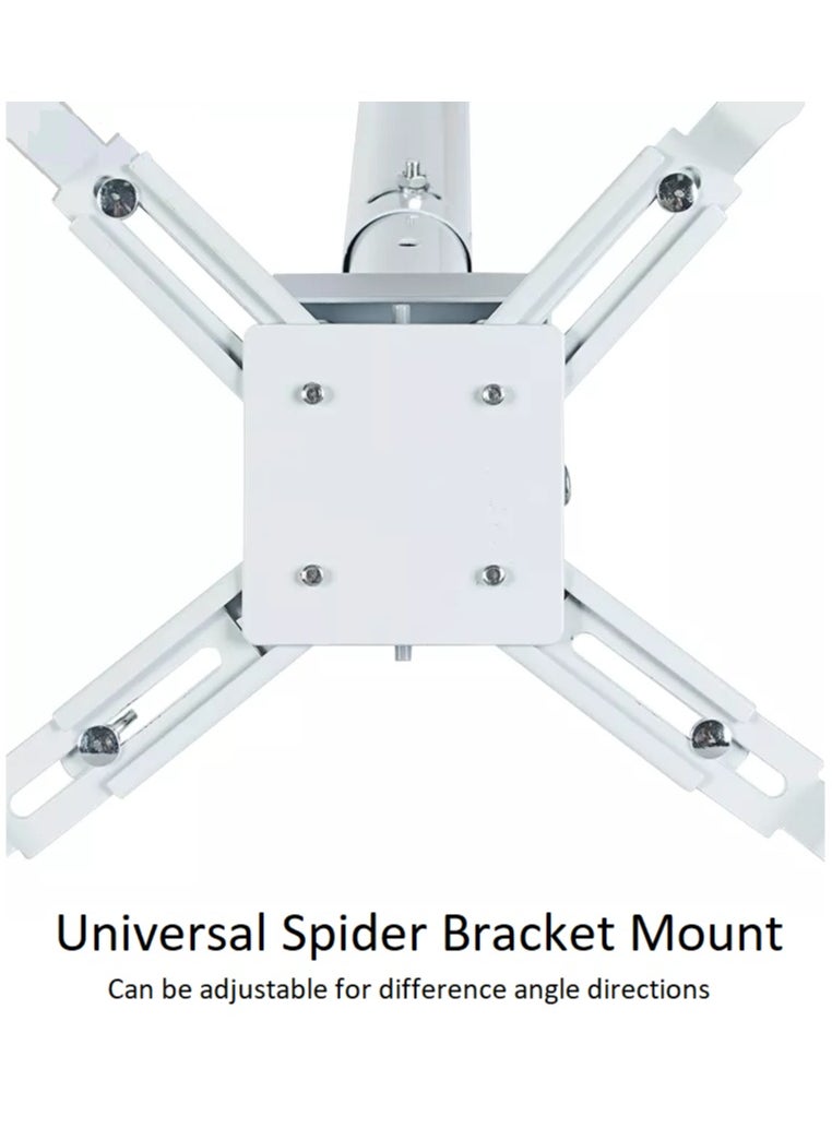 BEETEC TF-PM200-W Projector Ceiling Mount, 360° Rotation & Tilting Design, Adjustable Length (Up to 200 CM), Universal Support Arms, Swiveling Joint, Detachable Head