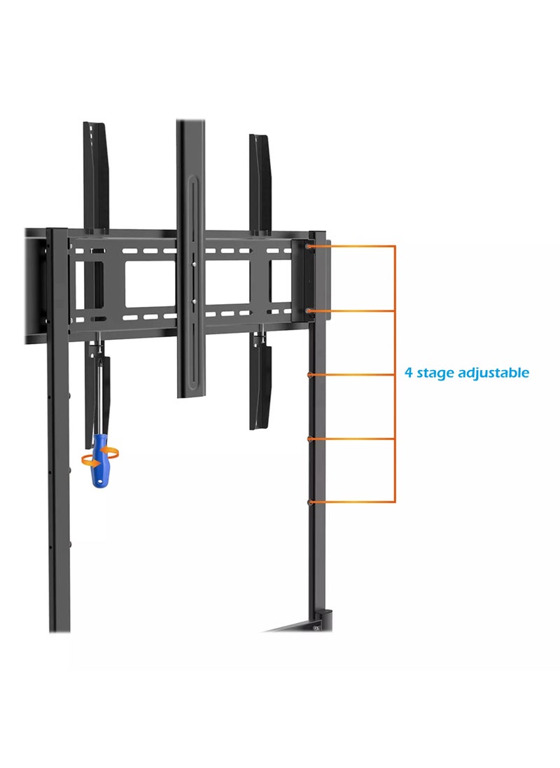 Mobile TV Cart for 55-120 Inch TVs up to 180 kg, VESA Compatible up to 1100x600 mm, Versatile Rolling Floor Stand for Offices and Exhibitions | TF-RG12B