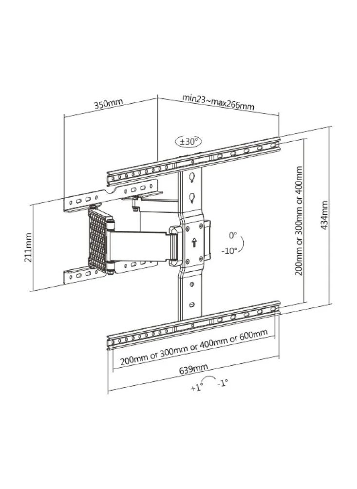 Double Arms Swivel TV Wall Mount for 37