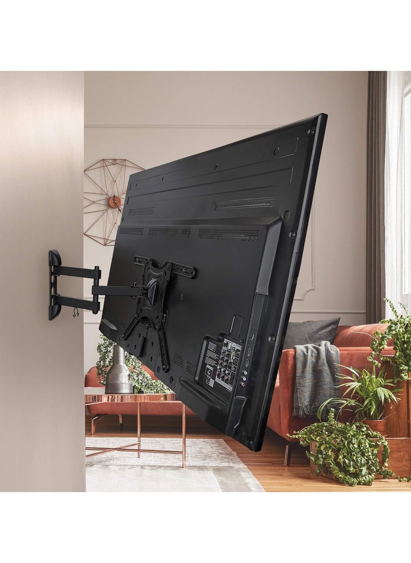 Full Motion TV Wall Mount – Swivel & Articulating Tilt Arm, Fits Up to 55 Inch LCD/LED/OLED Flat Screens, Supports Up to 66 lbs, VESA 400x400, Easy Installation, Black (Generic)