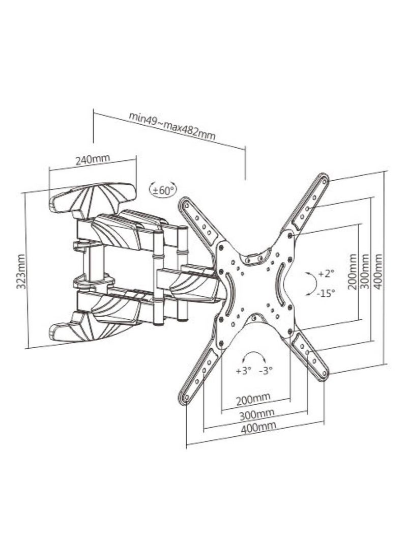 Double Arms Swivel TV Wall Mount for 23