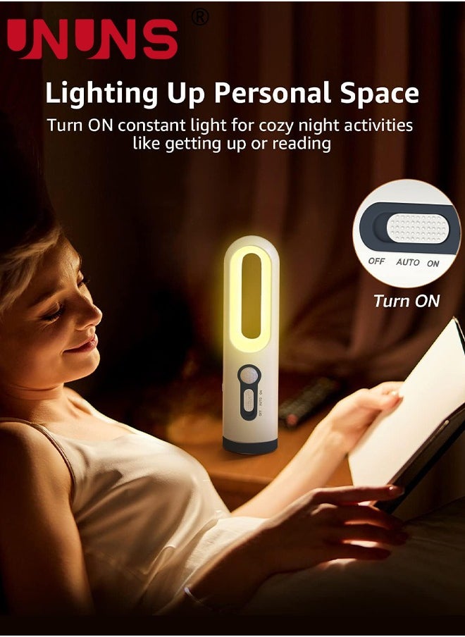 Motion Sensor Night Light,2-in-1 Portable LED Night Light Flashlight With Dusk to Dawn Sensor For Bedroom,Bathroom,Baby Nursery,Toilet,Reading,Camping,Warm White