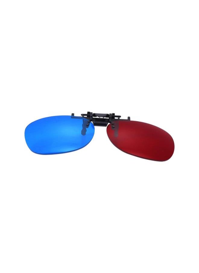 Red Blue 3D Clip on Glasses for 3D TV Cinema Films DVD Viewing Home Movies (Without Glass Frame)