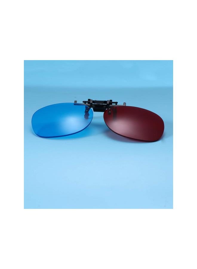 Red Blue 3D Clip on Glasses for 3D TV Cinema Films DVD Viewing Home Movies (Without Glass Frame)