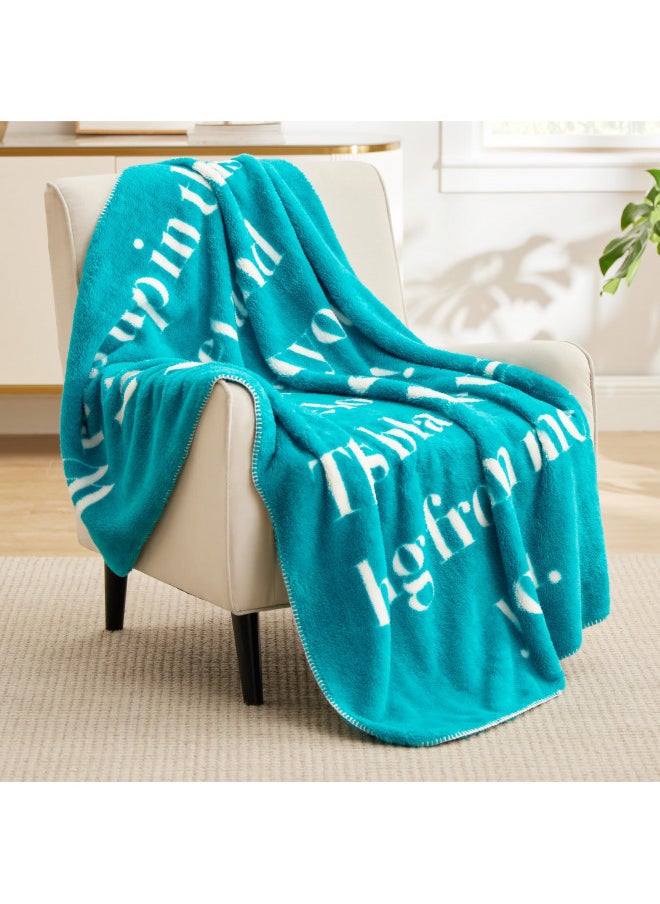 Bedsure Get Well Soon Gifts for Women - After Surgery Blanket with Inspirational Words Sympathy Gift for Men Hug Soft Fleece Healing Blanket Teal 50x60 Inch