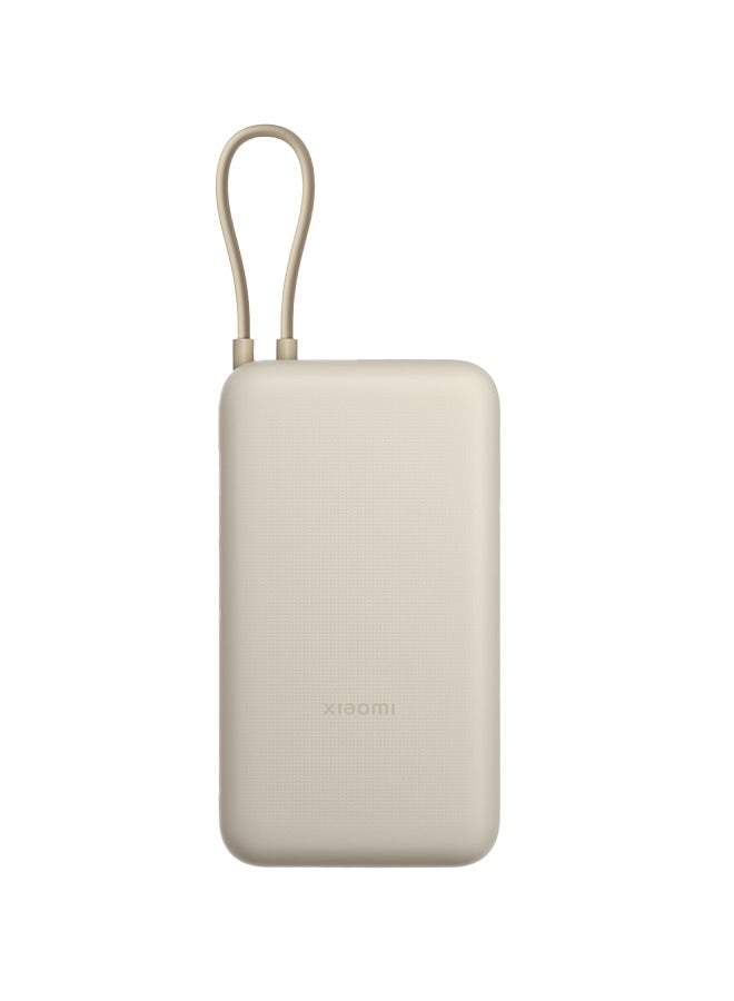 20000 mAh Power Bank USB And USB-C Port And USB-C Integrated Cable 33W BHR8851GL - Tan