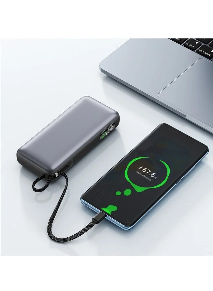 ACEFAST M22-20000 Portable Phone Charger 20000mAh PD 130W Power Bank with Built-In USB-C Cable