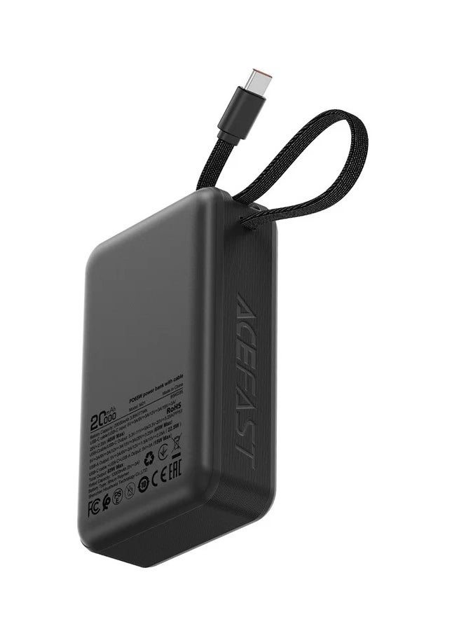 ACEFAST M21-20000 Power Bank 20000mAh PD 65W Phone Charger with Built-In Type-C Cable