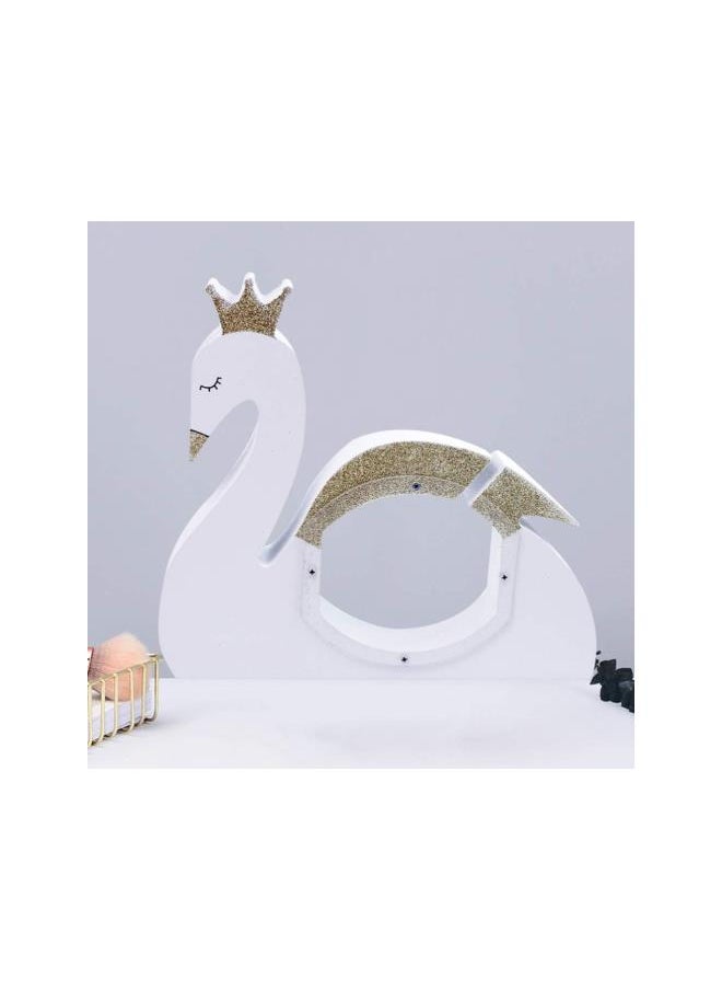 Wooden Acrylic Animal Shapes Coin Box Saving Money Coin Box Piggy Bank for Kids Gift Random Color ( Swan Shape)