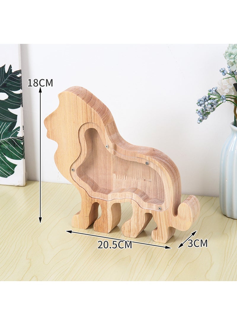 Wooden rabbit piggy bank childrens new only animal piggy bank dinosaur piggy bank wholesale manufacturers Lion