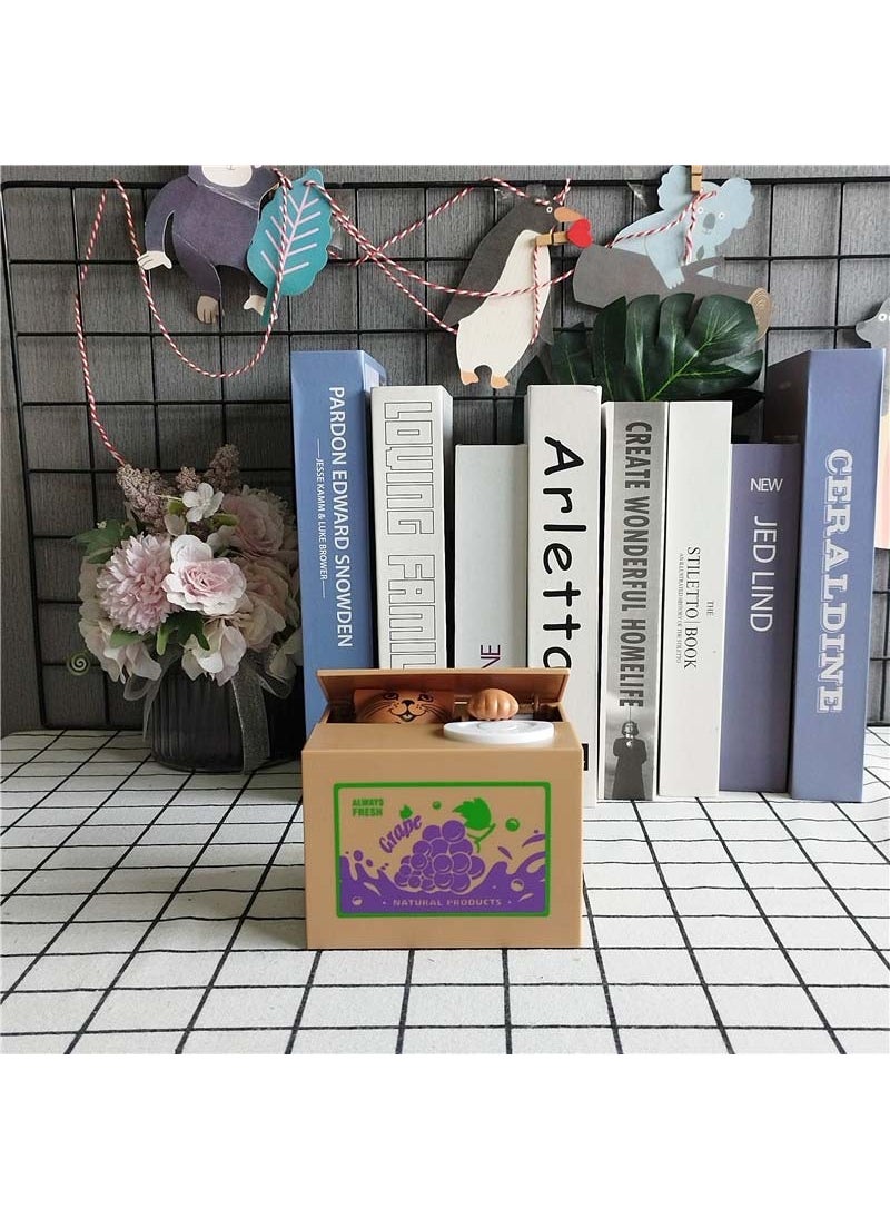 Factory Direct New Money Stealing Cat Upgraded Cute Cartoon Panda Stealing Money Panda Savings Gift Ornaments Cross-Border New Grape Yellow Cat