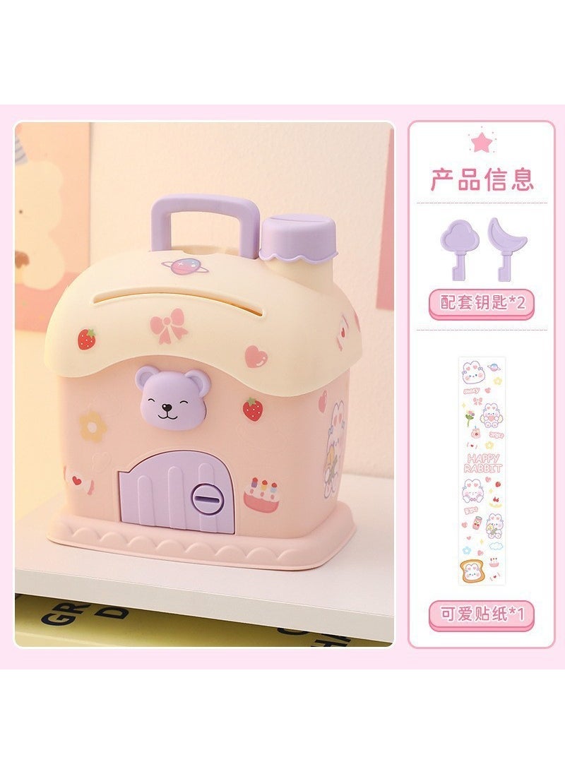 Net red piggy bank 2022 new only cant enter children boys and girls change savings box can be handmade DIY 8 random patch stickers [5 sets]]