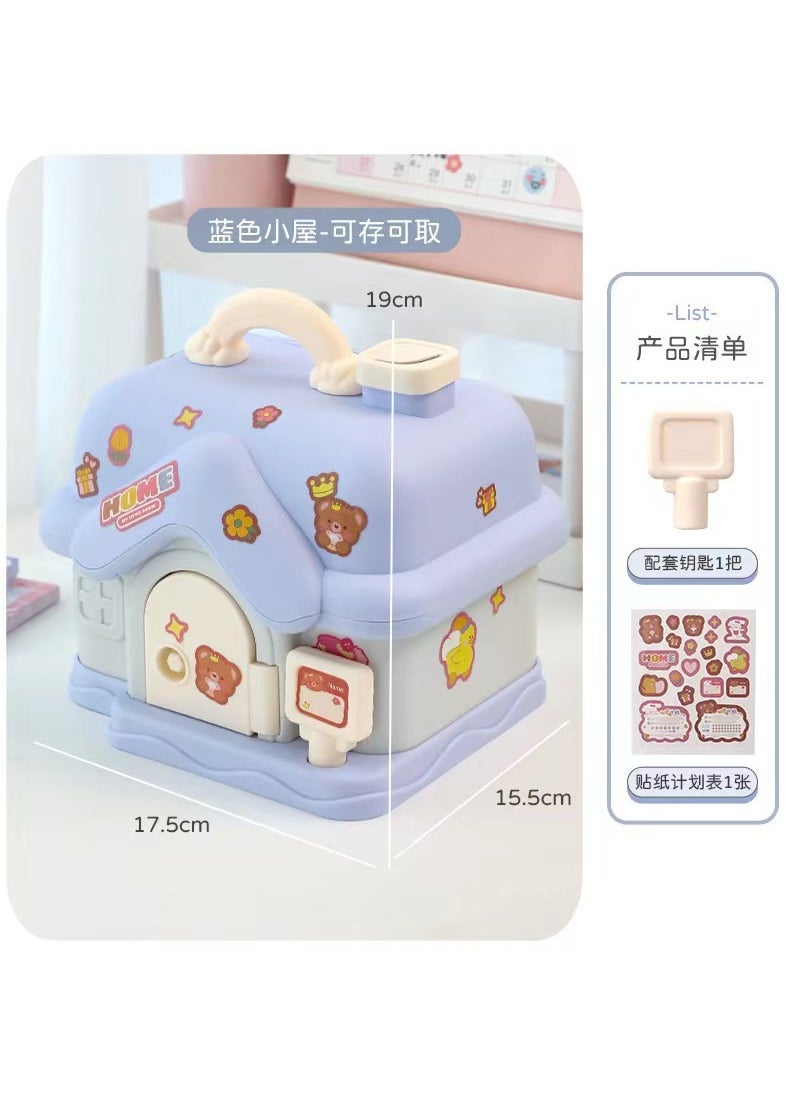 Net red piggy bank 2022 new only cant enter children boys and girls change savings box can be handmade DIY 8 random patch stickers [5 sets]]