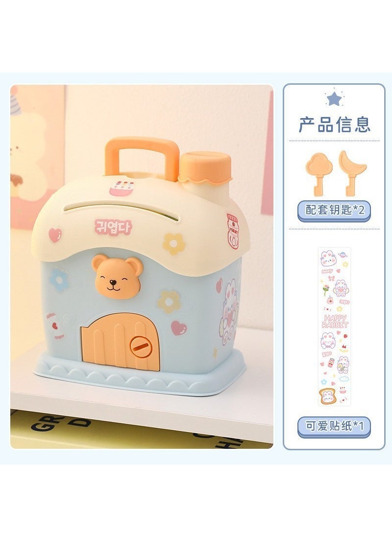 Net red piggy bank 2022 new only cant enter children boys and girls change savings box can be handmade DIY 8 random patch stickers [5 sets]]