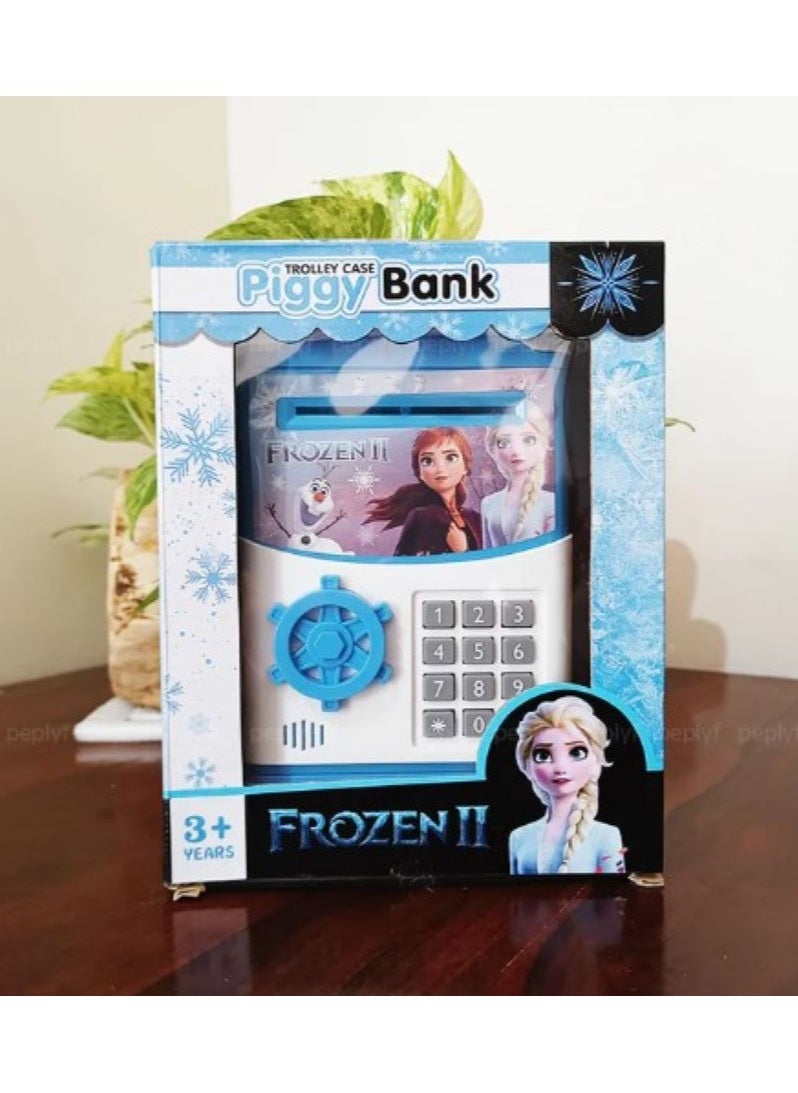 Electronic Money Bank for Kids with Password Lock & Auto Scroll - Frozen 2 Themed Mini ATM Coin Bank, Perfect Gift for Boys & Girls