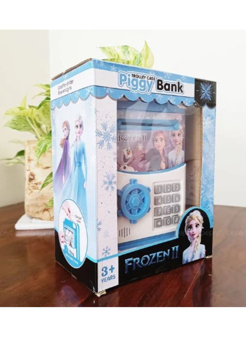 Electronic Money Bank for Kids with Password Lock & Auto Scroll - Frozen 2 Themed Mini ATM Coin Bank, Perfect Gift for Boys & Girls