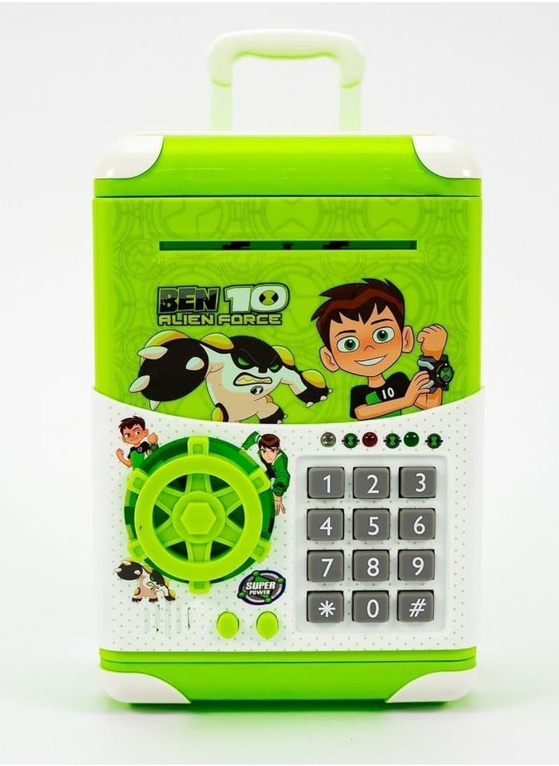 Money Bank for Kids Boys Girls Electronic, Money Bank with Password Lock Cash Coin Auto Scroll Saving Box, Mini ATM Coin Bank for Children Best Birthday Gifts (BEN 1O)